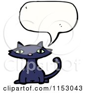 Cartoon Of A Talking Black Cat Royalty Free Vector Illustration
