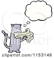 Cartoon Of A Thinking Cat Royalty Free Vector Illustration by lineartestpilot