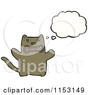 Cartoon Of A Thinking Cat Royalty Free Vector Illustration