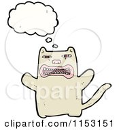 Cartoon Of A Thinking Cat Royalty Free Vector Illustration