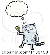 Cartoon Of A Thinking Cat Royalty Free Vector Illustration