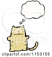 Cartoon Of A Thinking Cat Royalty Free Vector Illustration