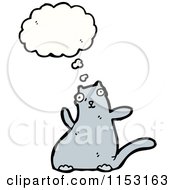 Cartoon Of A Thinking Cat Royalty Free Vector Illustration