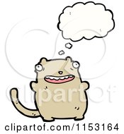 Cartoon Of A Thinking Cat Royalty Free Vector Illustration