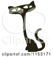 Cartoon Of A Black Cat Royalty Free Vector Illustration by lineartestpilot