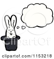 Cartoon Of A Thinking Rabbit In A Hat Royalty Free Vector Illustration