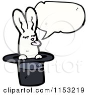 Cartoon Of A Talking Rabbit In A Hat Royalty Free Vector Illustration