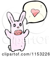 Cartoon Of A Pink Rabbit Talking About Love Royalty Free Vector Illustration