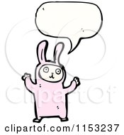 Cartoon Of A Talking Kid In A Pink Rabbit Costume Royalty Free Vector Illustration