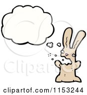 Cartoon Of A Thinking Rabbit Royalty Free Vector Illustration