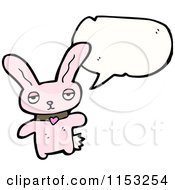 Cartoon Of A Talking Pink Rabbit Royalty Free Vector Illustration