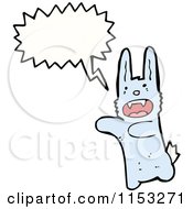 Cartoon Of A Talking Blue Rabbit Royalty Free Vector Illustration