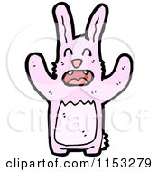 Cartoon Of A Pink Rabbit Royalty Free Vector Illustration