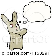 Cartoon Of A Thinking Rabbit Royalty Free Vector Illustration
