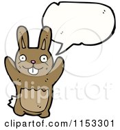 Cartoon Of A Talking Rabbit Royalty Free Vector Illustration