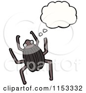 Cartoon Of A Thinking Beetle Royalty Free Vector Illustration