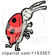 Cartoon Of A Ladybug Royalty Free Vector Illustration by lineartestpilot