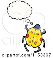 Cartoon Of A Thinking Ladybug Royalty Free Vector Illustration