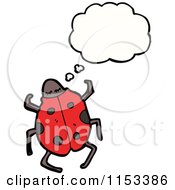 Cartoon Of A Thinking Ladybug Royalty Free Vector Illustration