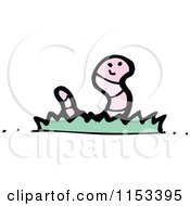 Cartoon Of An Earthworm Royalty Free Vector Illustration by lineartestpilot