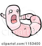 Cartoon Of A Screaming Earthworm Royalty Free Vector Illustration by lineartestpilot