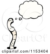 Cartoon Of A Thinking Earthworm Royalty Free Vector Illustration