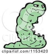 Cartoon Of A Green Caterpillar Royalty Free Vector Illustration by lineartestpilot