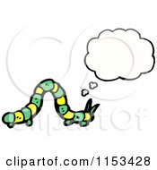 Cartoon Of A Thinking Caterpillar Royalty Free Vector Illustration