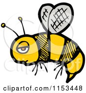 Cartoon Of A Bee Royalty Free Vector Illustration by lineartestpilot