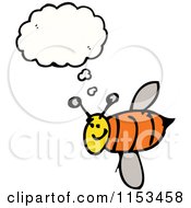 Cartoon Of A Thinking Bee Royalty Free Vector Illustration