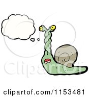 Cartoon Of A Thinking Snail Royalty Free Vector Illustration