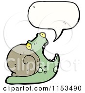 Cartoon Of A Talking Snail Royalty Free Vector Illustration by lineartestpilot