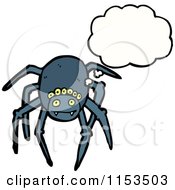 Cartoon Of A Thinking Spider Royalty Free Vector Illustration