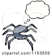 Cartoon Of A Thinking Spider Royalty Free Vector Illustration by lineartestpilot