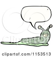Cartoon Of A Talking Slug Royalty Free Vector Illustration