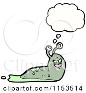 Cartoon Of A Thinking Slug Royalty Free Vector Illustration