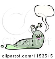 Cartoon Of A Talking Slug Royalty Free Vector Illustration