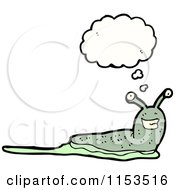 Cartoon Of A Thinking Slug Royalty Free Vector Illustration