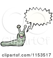 Cartoon Of A Talking Slug Royalty Free Vector Illustration