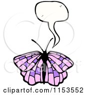 Cartoon Of A Butterfly Talking Royalty Free Vector Illustration
