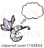 Cartoon Of A Butterfly Thinking Royalty Free Vector Illustration