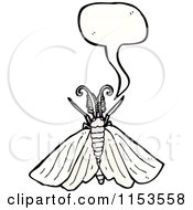 Cartoon Of A Moth Talking Royalty Free Vector Illustration by lineartestpilot