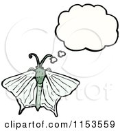 Cartoon Of A Moth Thinking Royalty Free Vector Illustration
