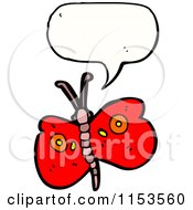 Cartoon Of A Butterfly Talking Royalty Free Vector Illustration