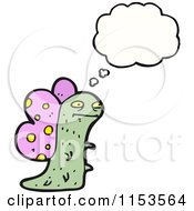 Cartoon Of A Butterfly Thinking Royalty Free Vector Illustration