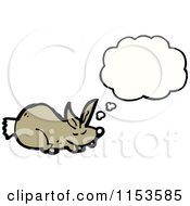 Cartoon Of A Thinking Rabbit Royalty Free Vector Illustration