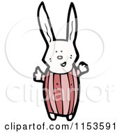 Cartoon Of A White Rabbit Royalty Free Vector Illustration