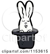 Cartoon Of A White Rabbit In A Magic Hat Royalty Free Vector Illustration