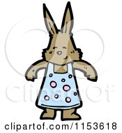 Cartoon Of A Rabbit In A Dress Royalty Free Vector Illustration