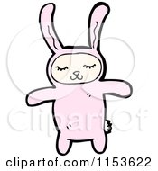 Cartoon Of A Kid In A Pink Rabbit Costume Royalty Free Vector Illustration